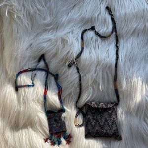 Set of Handmade Beaded Necklace Pouch Bags, Prayer Bags from Israel